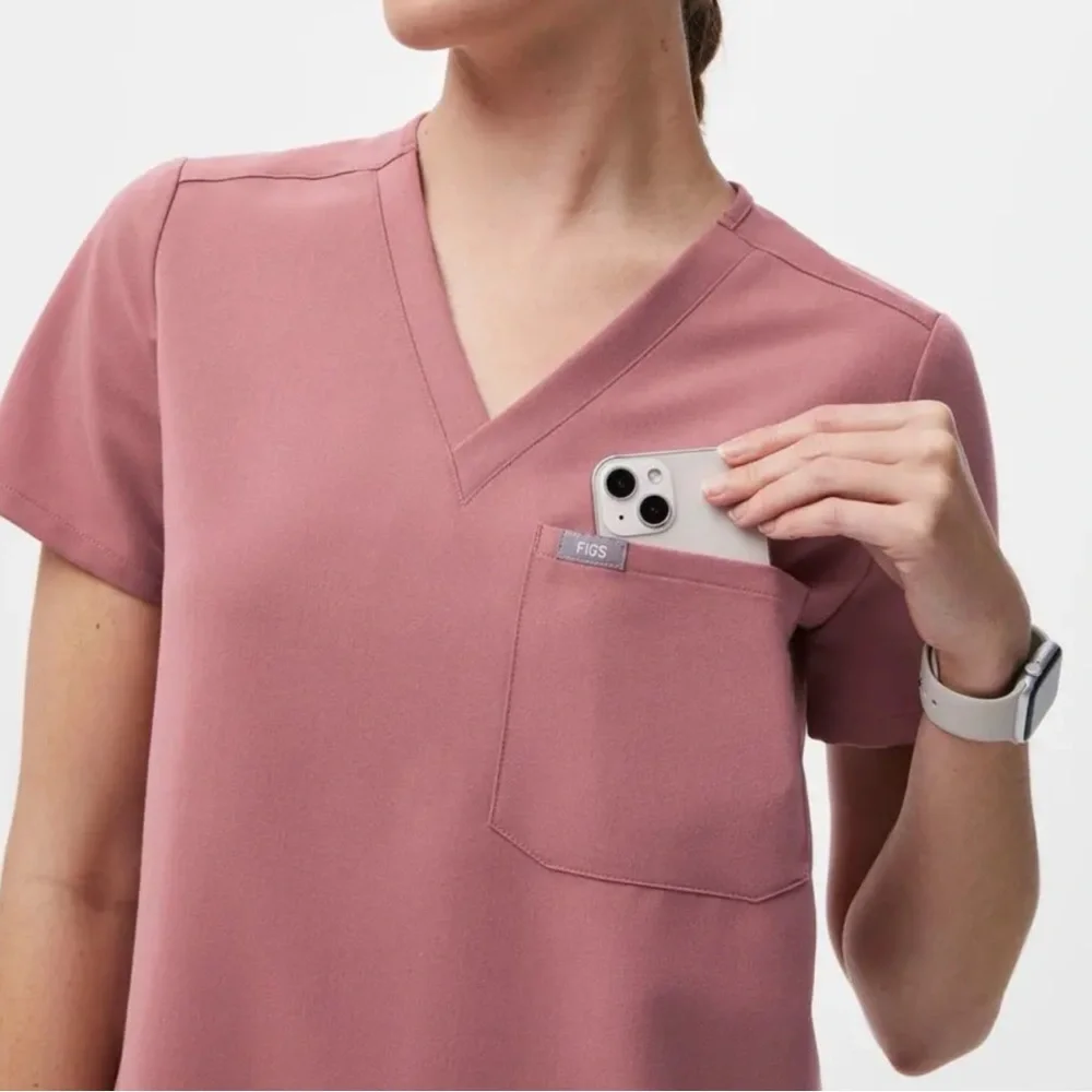 FIGS Catarina One-Pocket Scrub Top Mauve Size Small - Picture 2 of 10